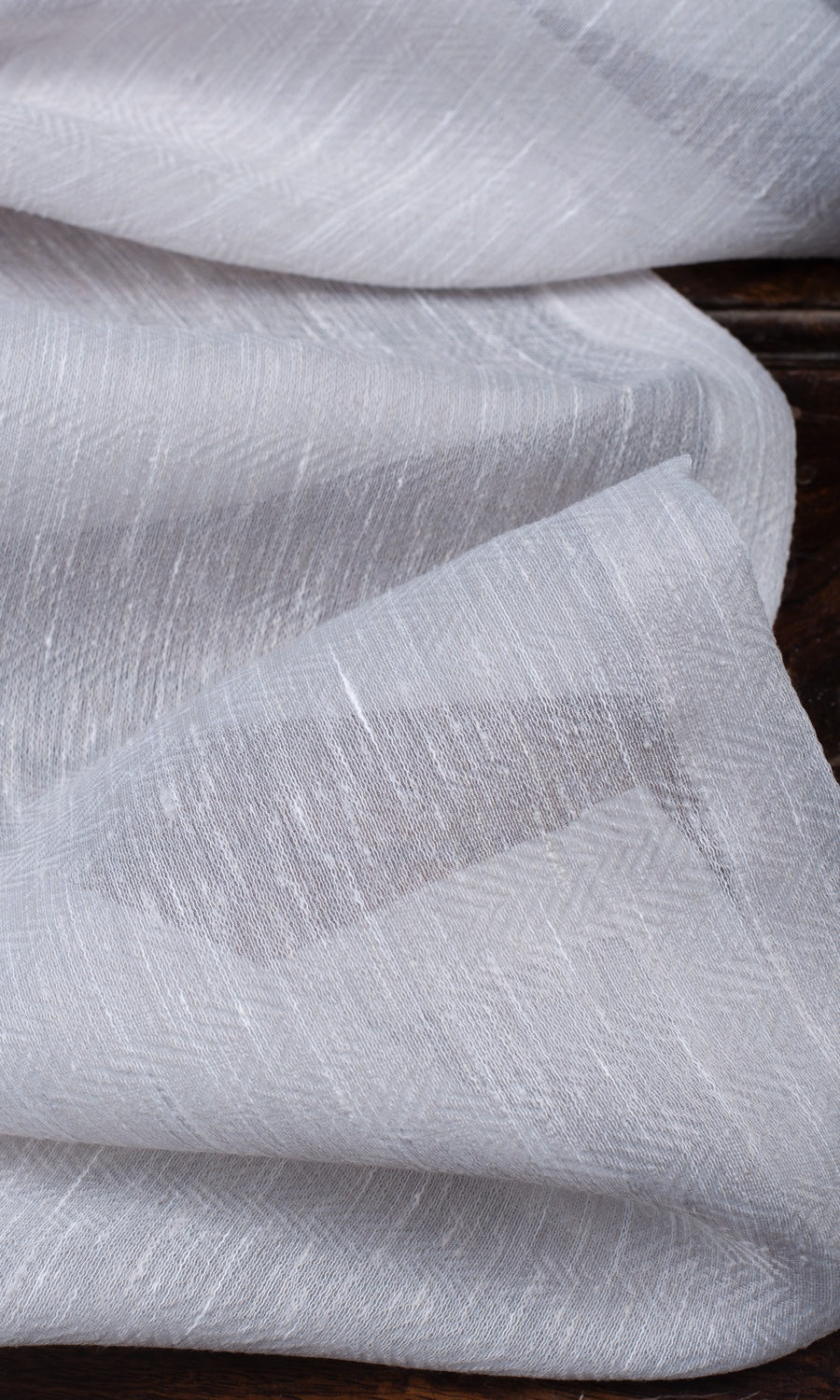 Textured Sheer Drapery for Living, Bedroom, Kitchen, Bathroom (Fog Gray/ White)
