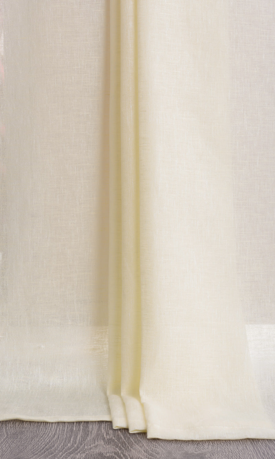 Linen Sheer Pinch Pleat, Rod Pocket, Eyelet Curtains (Warm Ivory/ Pale Yellow)
