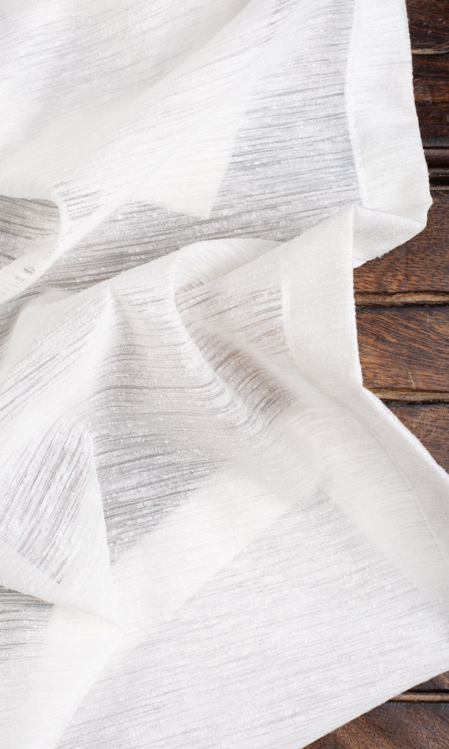 Textured Semi-Sheer Pinch Pleat, Rod Pocket, Eyelet Curtains (White)
