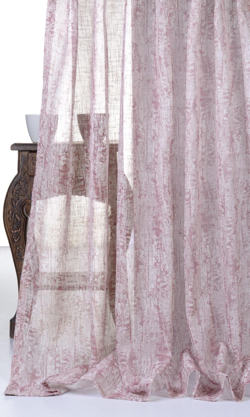 Textured Sheer Curtains / Drapes / Window Drapery Panels (Pink)