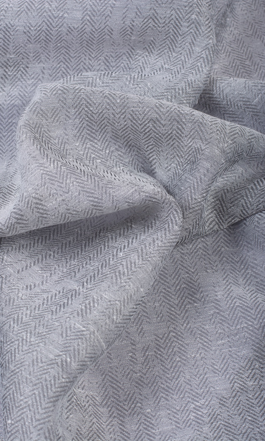 Chevron Textured Sheer Custom Curtains (Cool Grey)