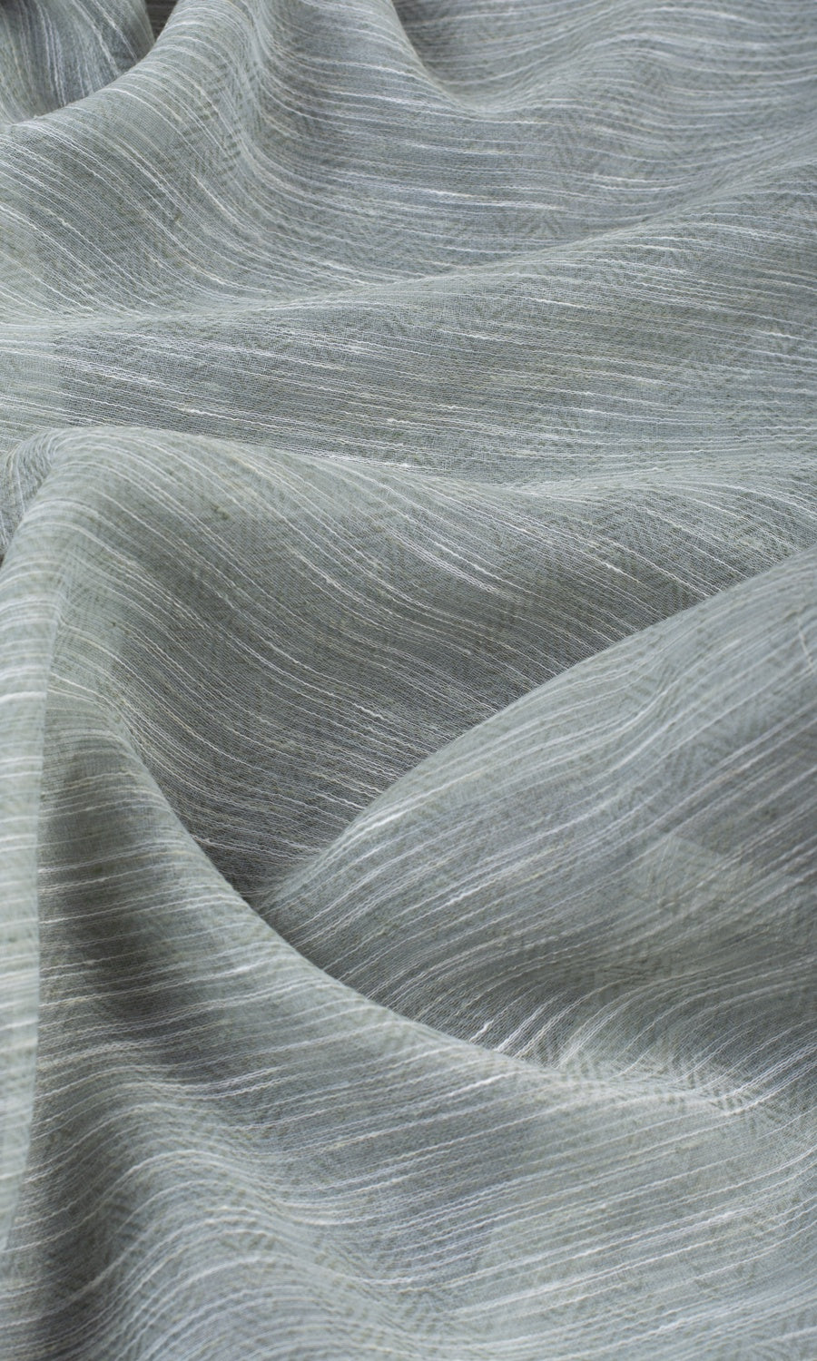 Textured Sheer Custom Curtains (Grey-Green)