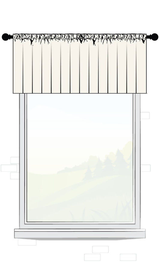 Custom pole mounted rod pocket valance