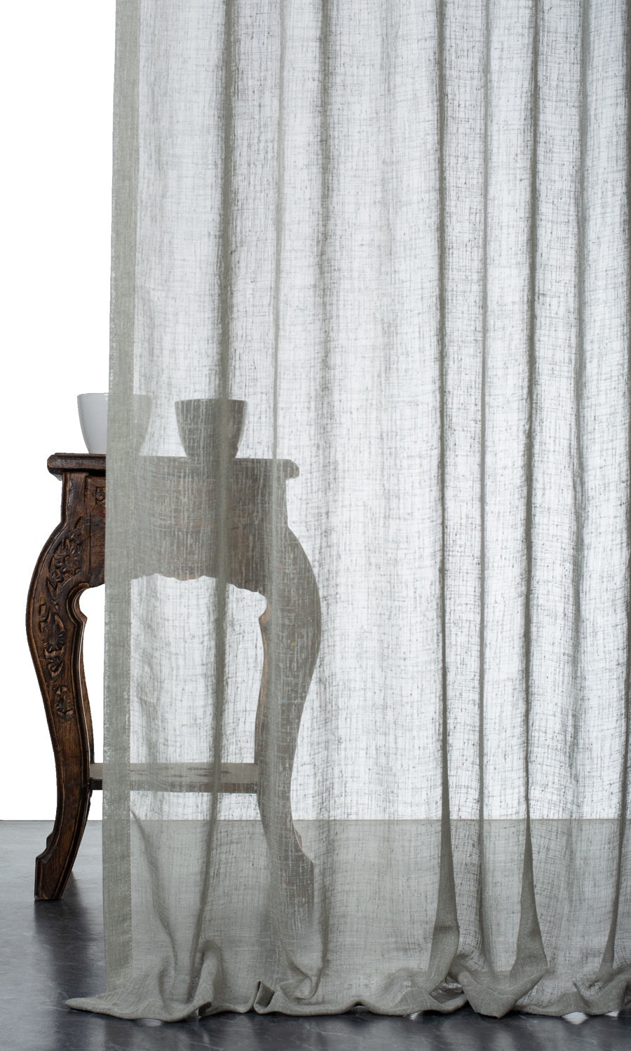 Textured Sheer Curtain Panels for Living, Bedroom, Kitchen, Bathroom (Dove Grey)