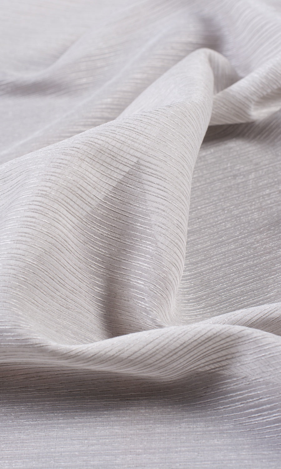 Striped Semi-Sheer Any Size Style Curtains (Silver Grey)