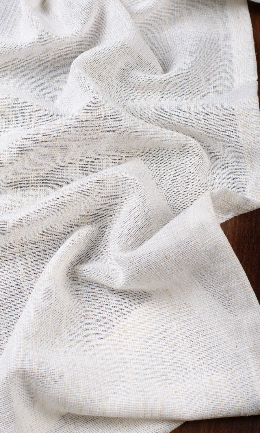 Poly-Linen Sheer Curtains / Drapes / Window Drapery Panels (Ivory)