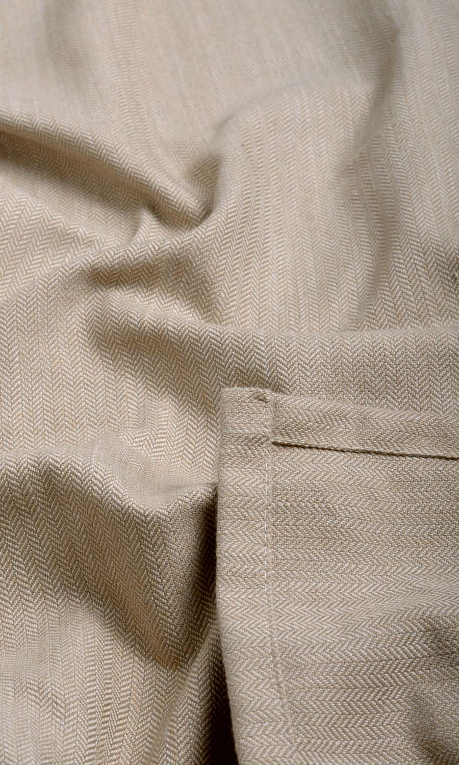 Herringbone Textured Custom Curtains (Pale Brown)