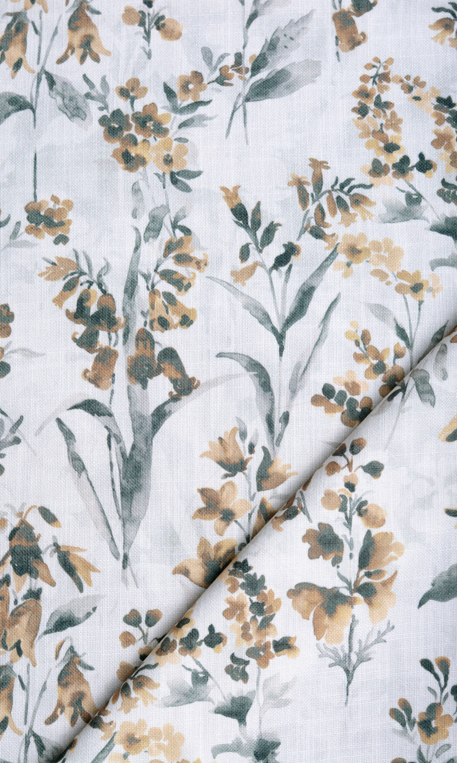 Floral Print Pinch Pleat, Rod Pocket, Eyelet Curtains (Beige/ Brown)
