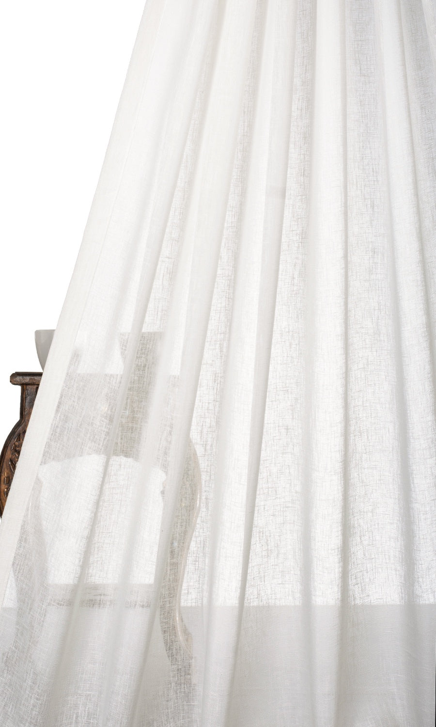 Plain Sheer Drapes (Cream/ Off-White) Extra Long Short Wide