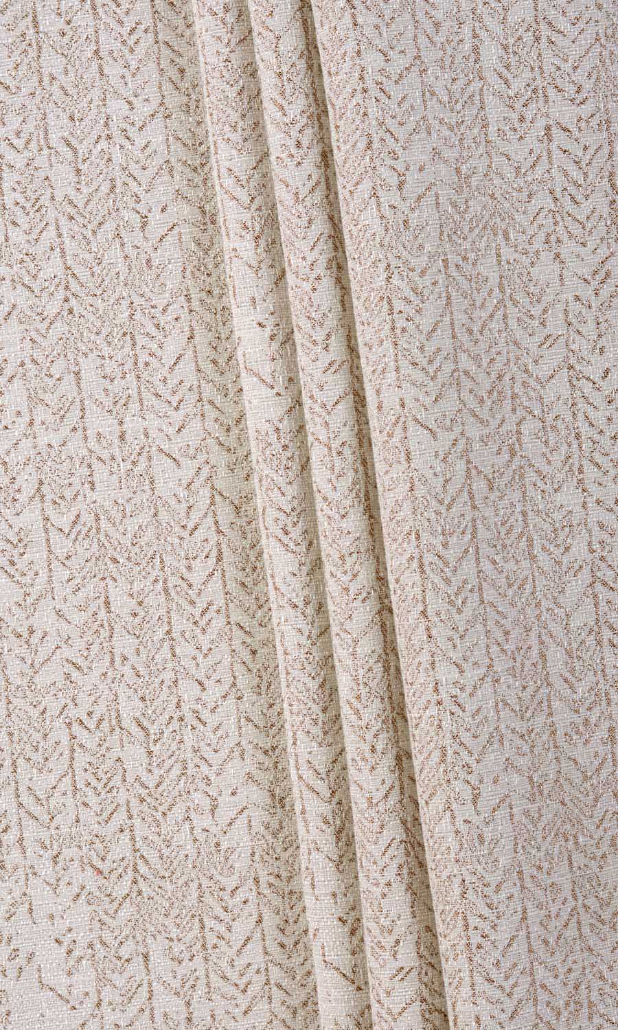 Herringbone Poly-Cotton Roman Blinds & Window Shades (Off White/ Brown)