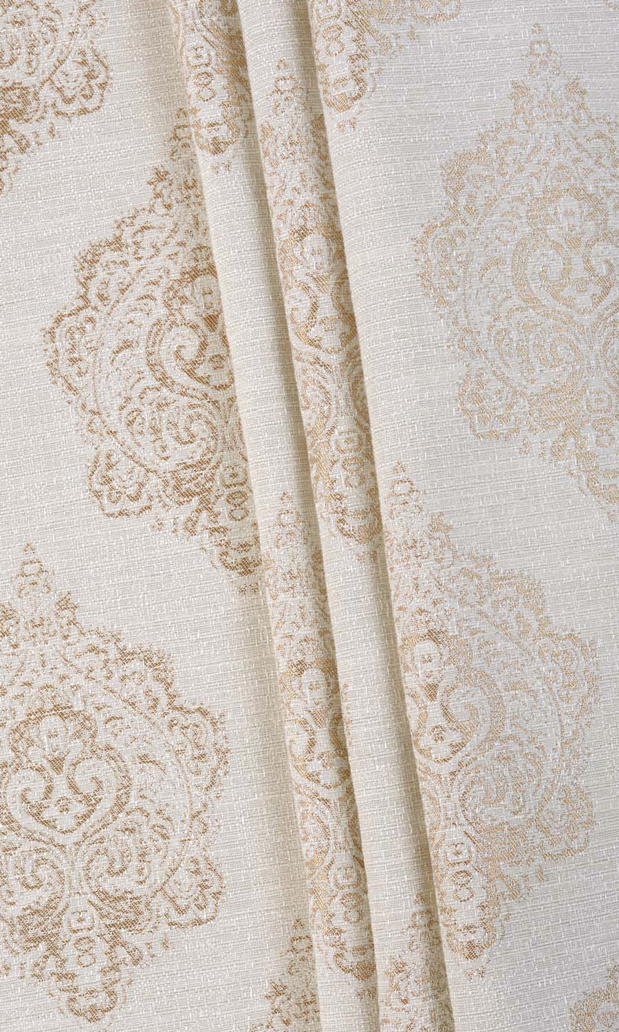 Damask Shades (Off White/ Pale Beige) Extra Long Short Wide