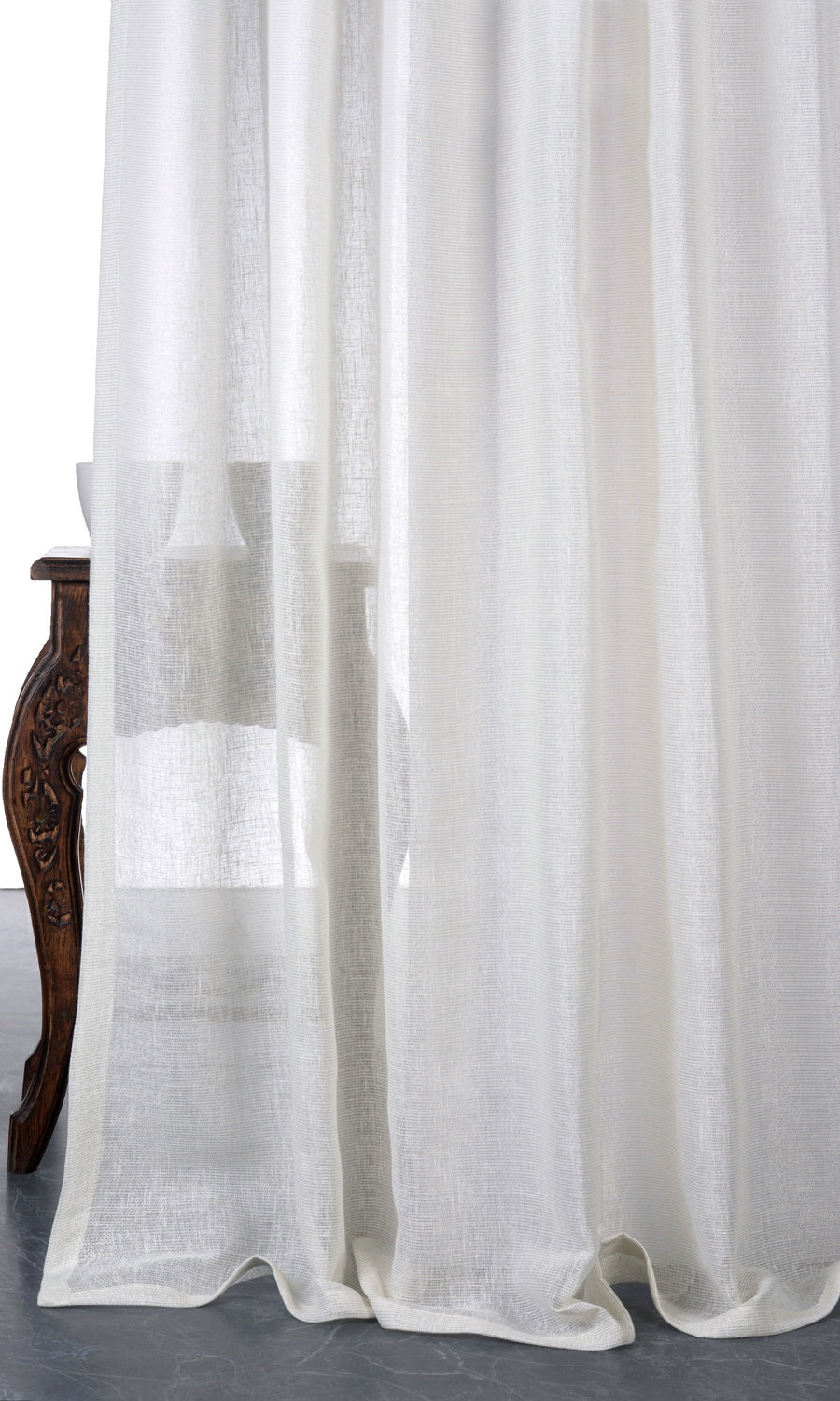 Sheer Drapery for Living, Bedroom, Kitchen, Bathroom (Creamy White)