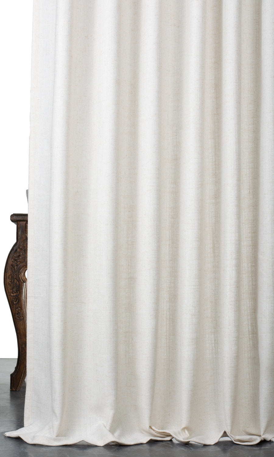 Plain Linen Blend Window Curtains for Living, Bedroom, Kitchen, Bathroom (Cream/ Ivory)