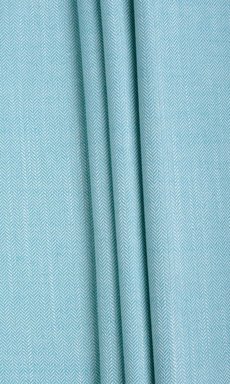 Herringbone Textured Any Size Style Curtains (Blue)