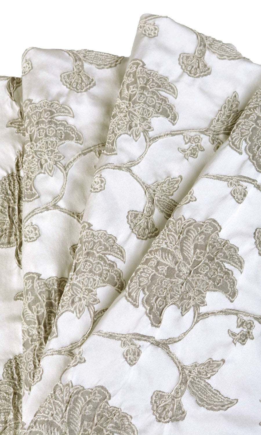 Floral Curtains / Drapes / Window Drapery Panels (White/ Silver/ Gray)