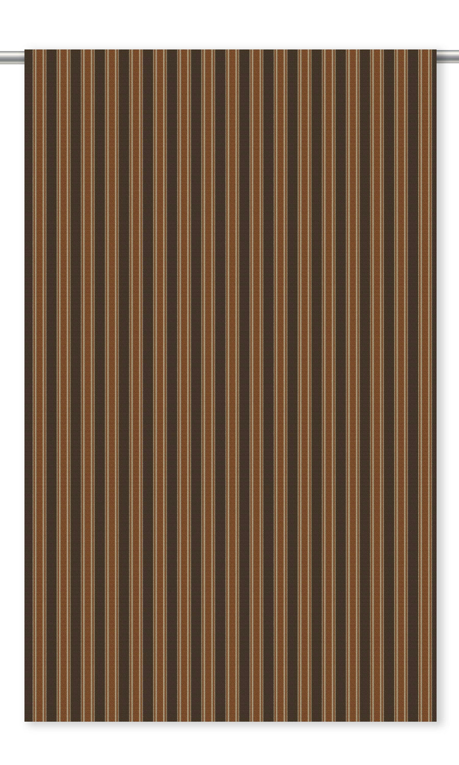 Ticking Stripe Velvet Curtain Panels (Tawny Brown/ Chocolate Brown)