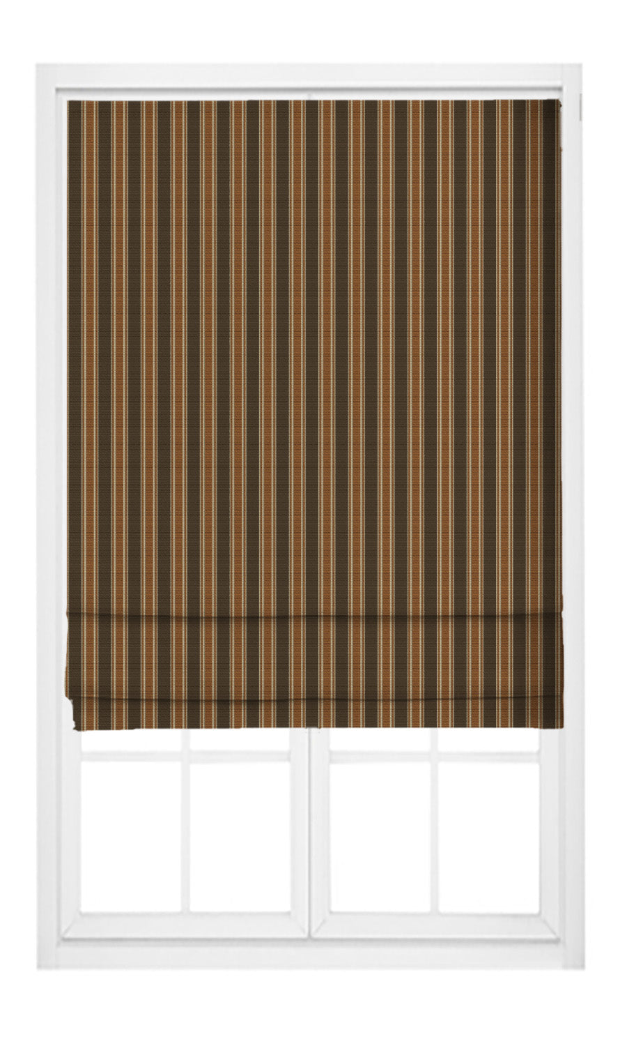 Ticking Stripe Velvet Pinch Pleat, Rod Pocket, Eyelet Curtains (Tawny Brown/ Chocolate Brown)