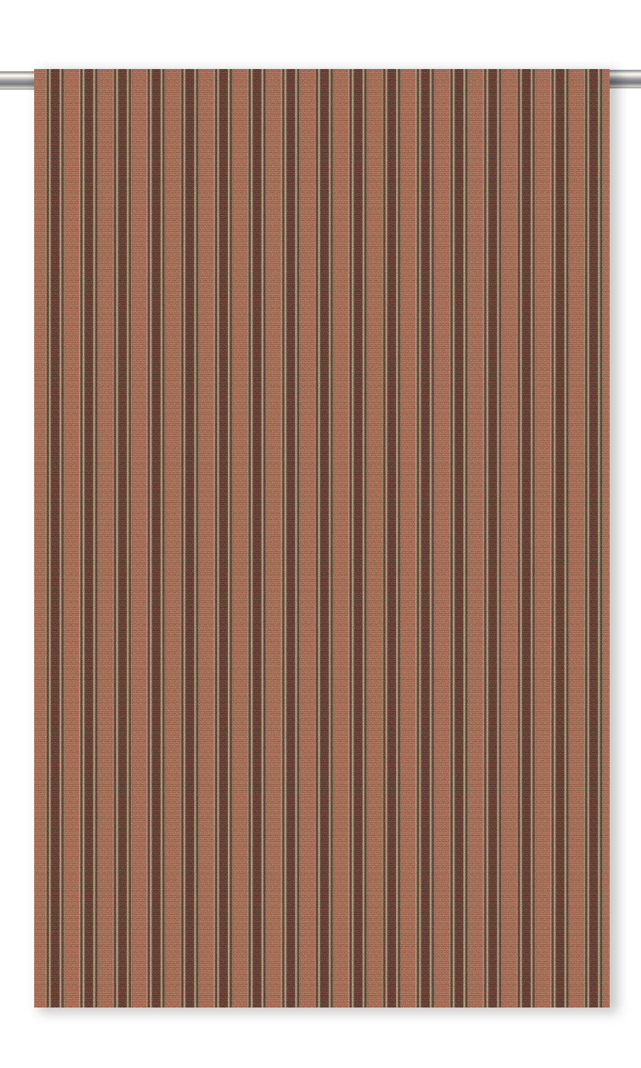 Ticking Stripe Velvet Drapes (Pale Sienna Brown/ Chocolate Brown)