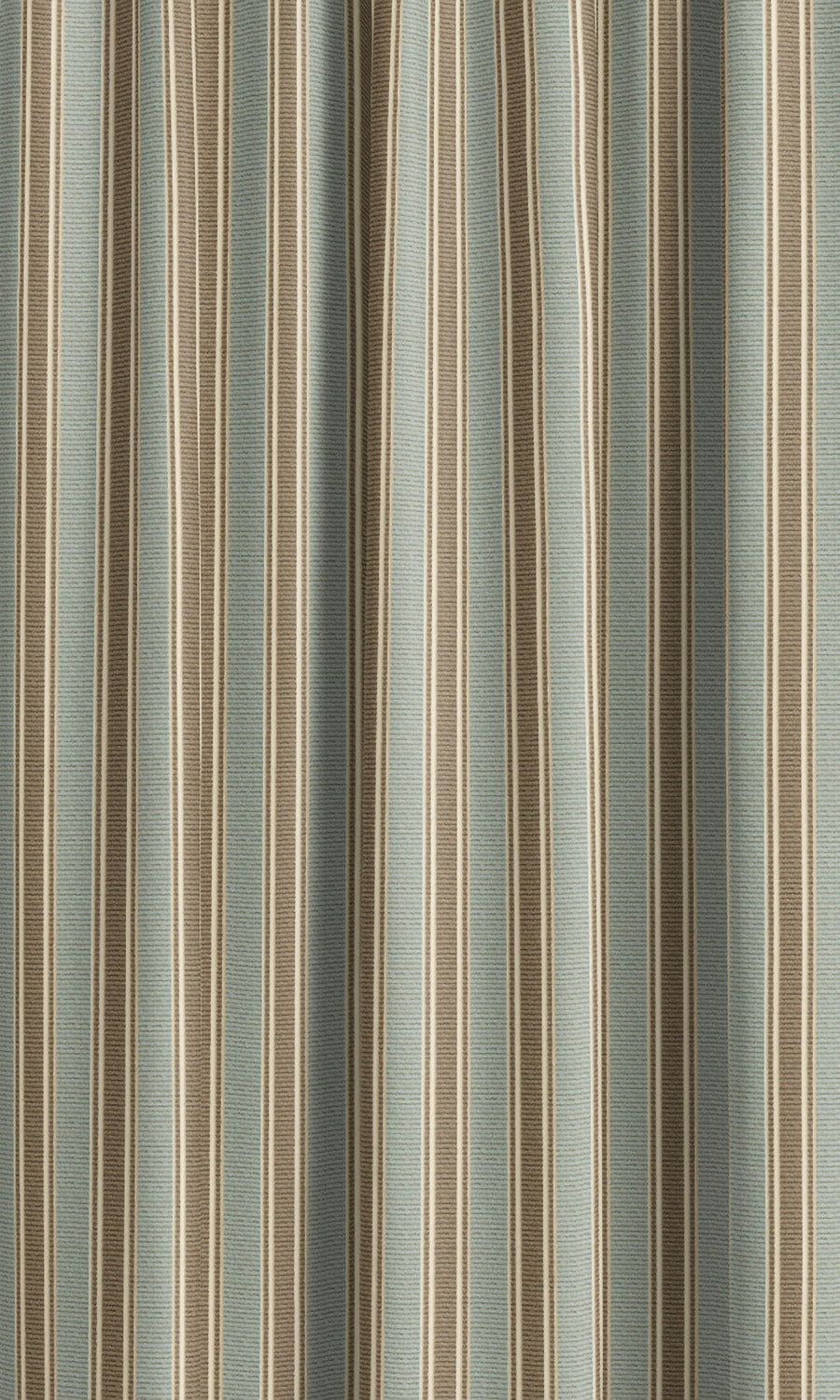 Ticking Stripe Velvet Window Curtains (Duck Egg Blue/ Cinnamon Brown) Extra Long Short Wide