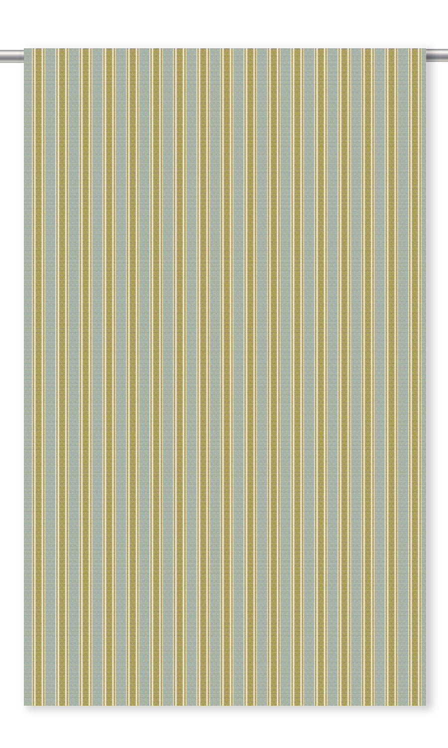 Ticking Stripe Velvet Drapery (Duck Egg Blue/ Mossy Green)
