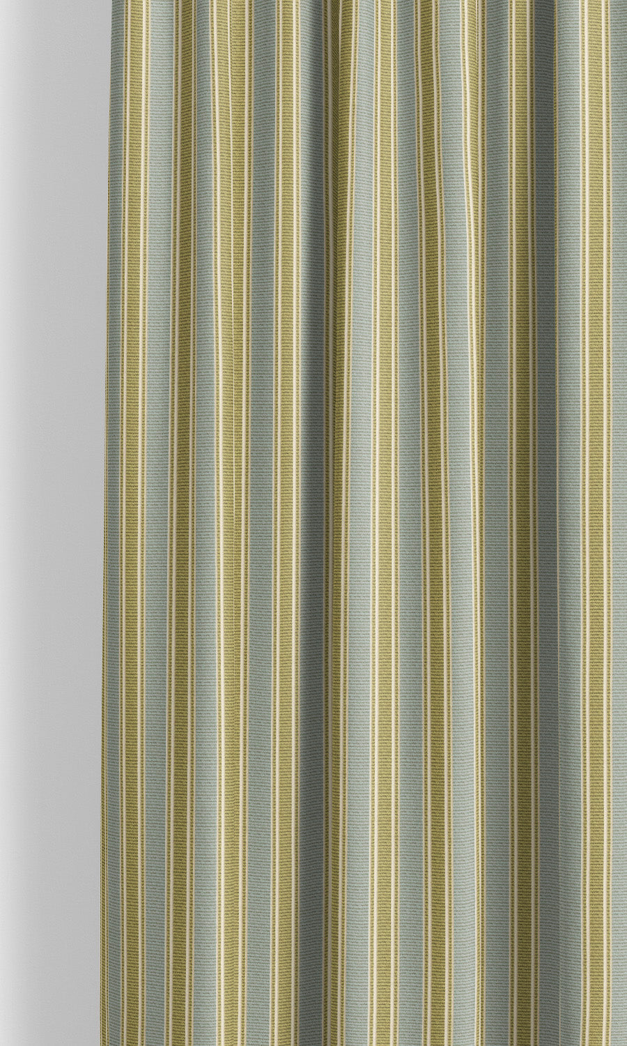 Ticking Stripe Velvet Drapery for Living, Bedroom, Kitchen, Bathroom (Duck Egg Blue/ Mossy Green)