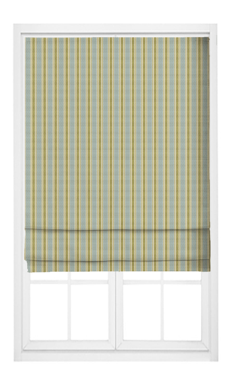 Ticking Stripe Velvet Pinch Pleat, Rod Pocket, Eyelet Curtains (Duck Egg Blue/ Mossy Green)