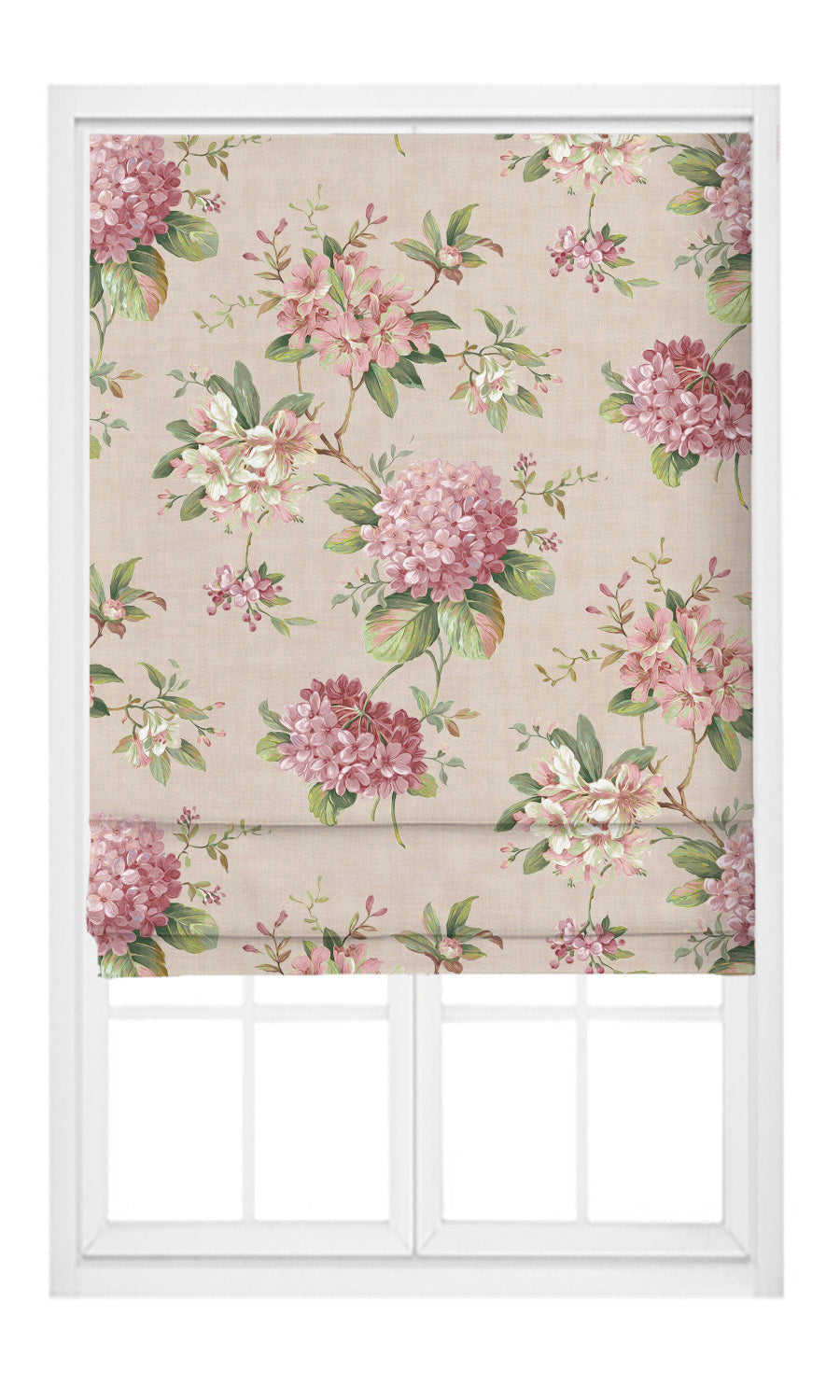 Floral Velvet Flat, Plain, Fake, Faux, European Relaxed Roman Shades (Blush Pink/ Rouge/ Pale Green)