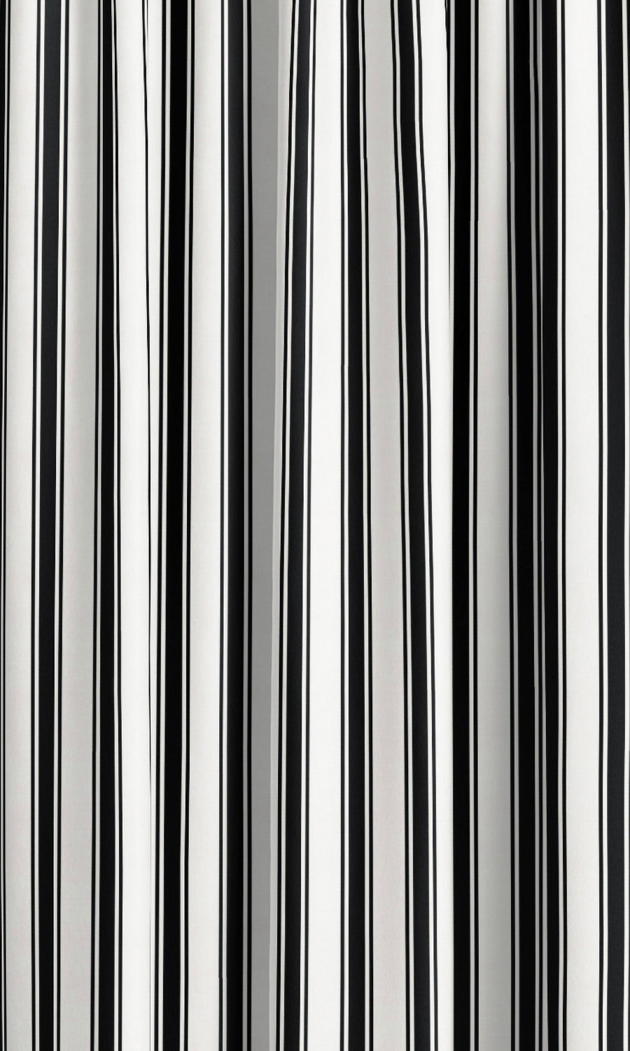 Ticking Striped Velvet Drapes (Warm White/ Black) Extra Long Short Wide