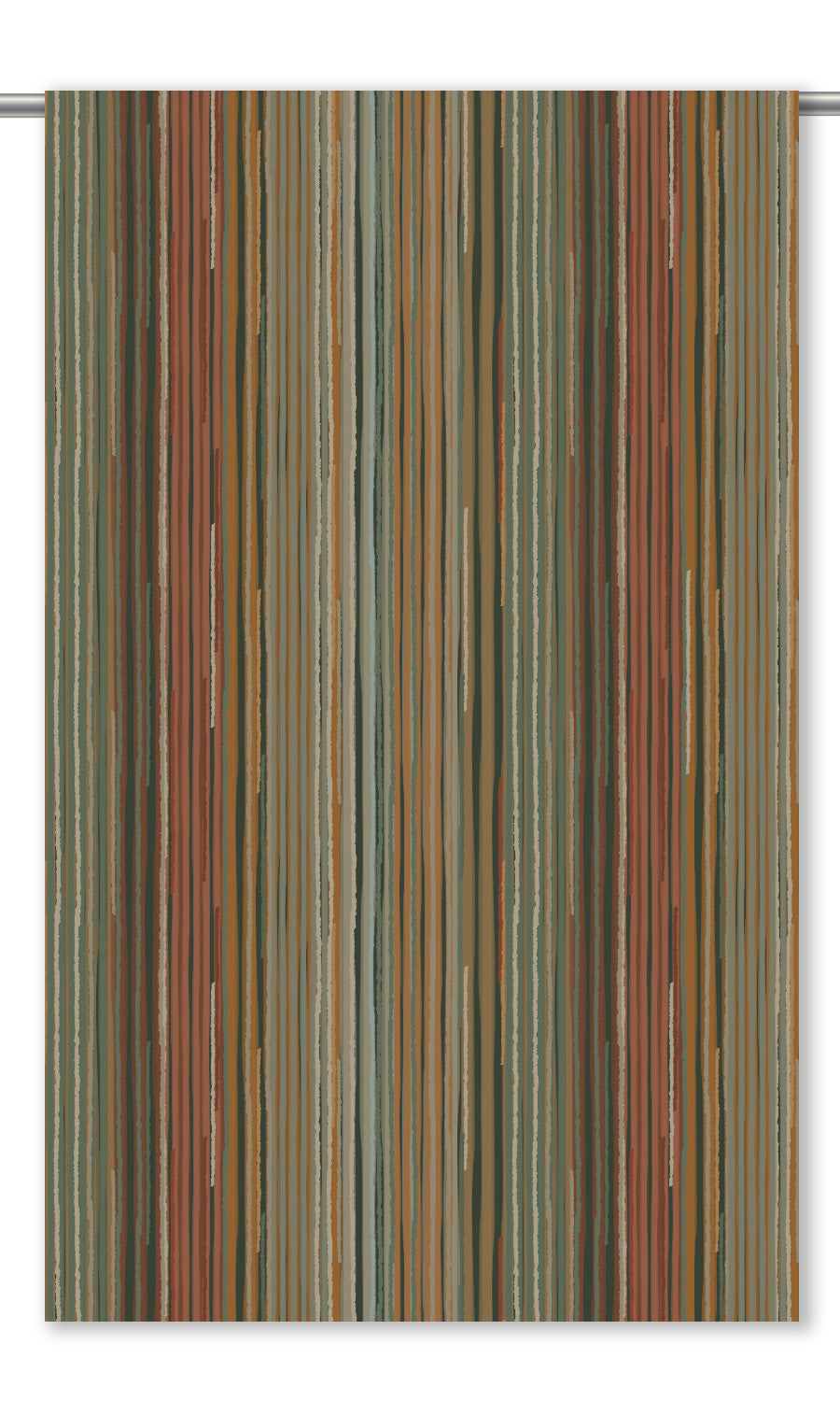Abstract Striped Velvet Drapes (Caramel/ Moss Green/ Walnut Brown/ Sage Gray)