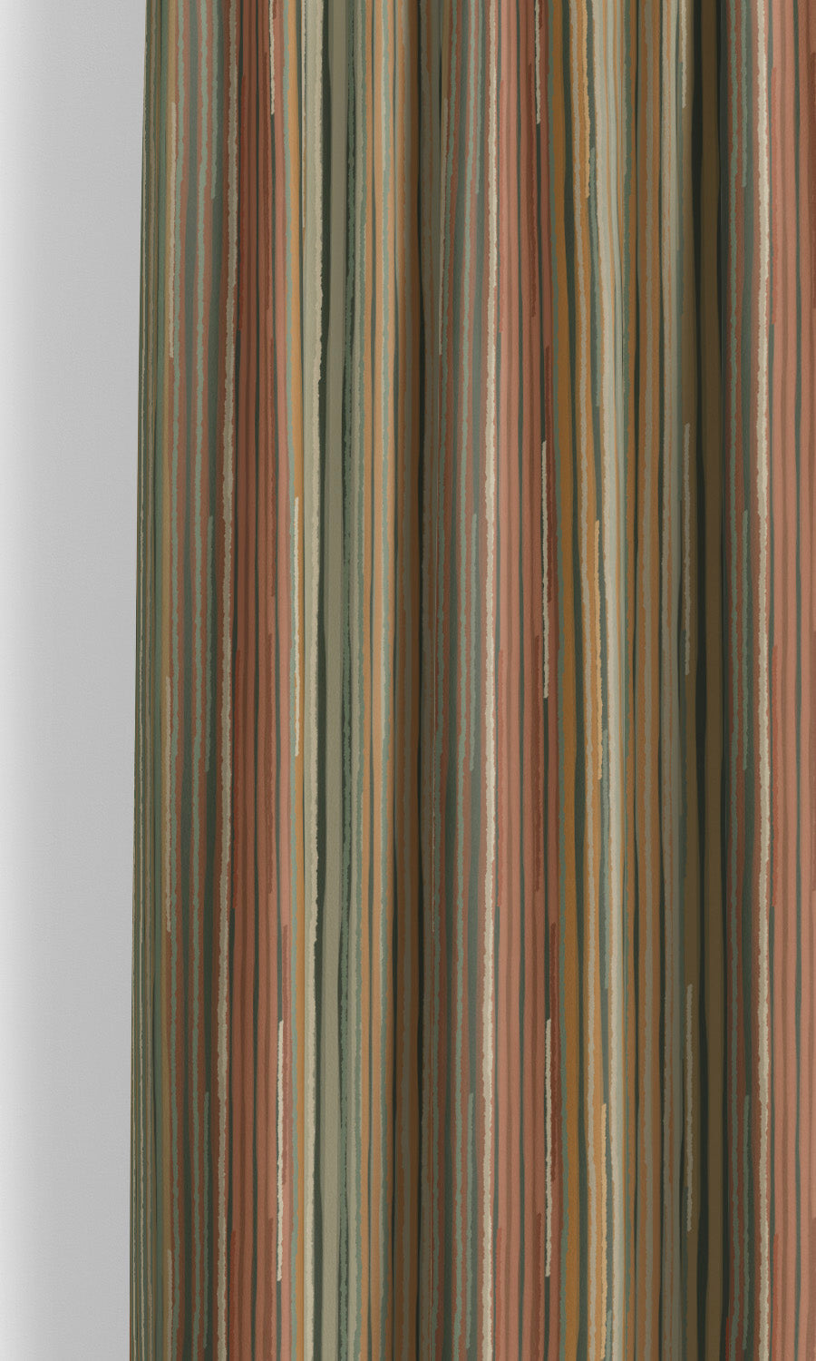 Abstract Striped Velvet Window Shades (Caramel/ Moss Green/ Walnut Brown/ Sage Gray) for Living, Bedroom, Kitchen, Bathroom