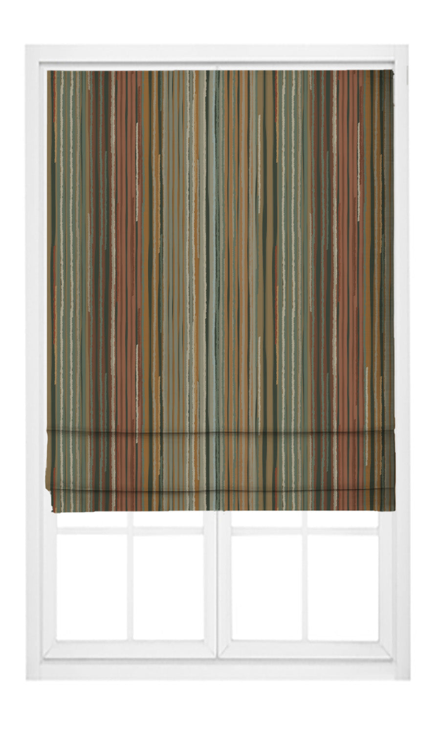 Abstract Striped Velvet Pinch Pleat, Rod Pocket, Eyelet Curtains (Caramel/ Moss Green/ Walnut Brown/ Sage Gray)