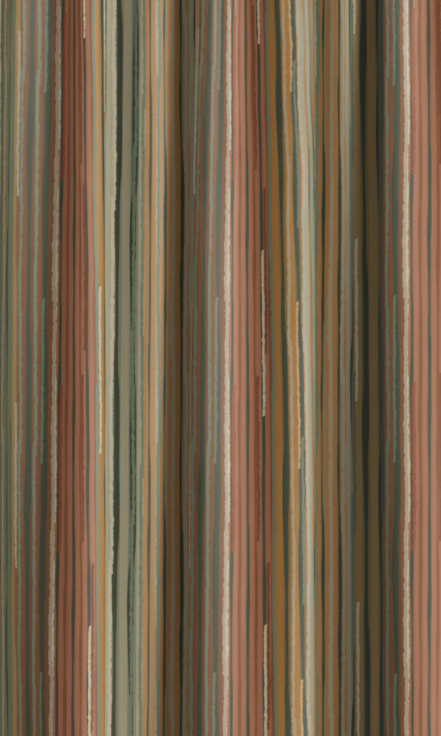 Abstract Striped Velvet Window Shades (Caramel/ Moss Green/ Walnut Brown/ Sage Gray) Extra Long Short Wide