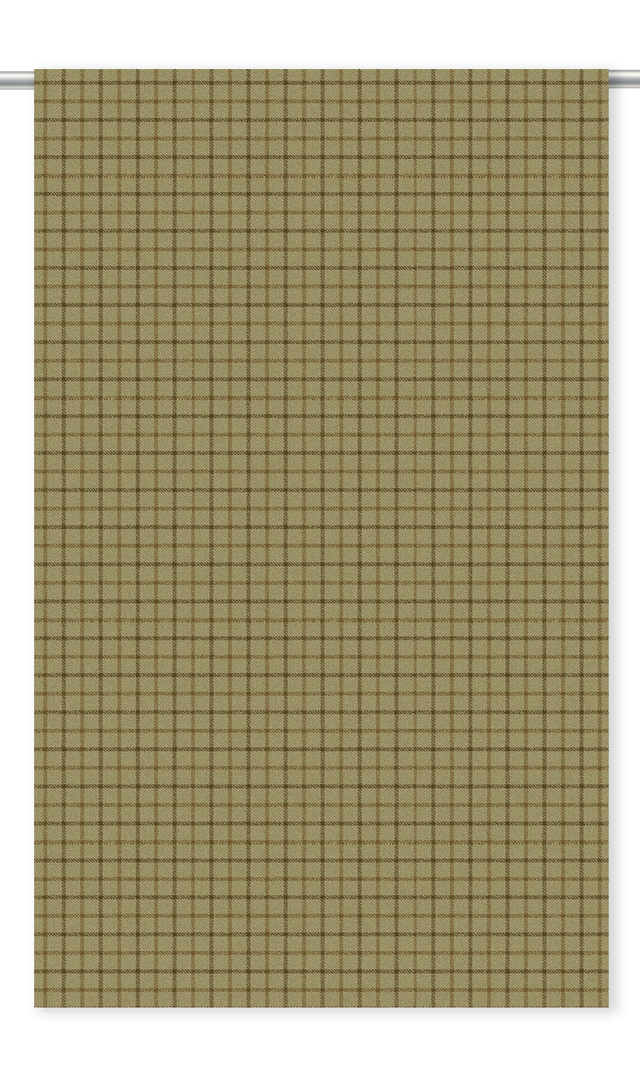 Tattersall Check Velvet Curtain Panels (Hazelwood Yellow/ Chocolate Brown)