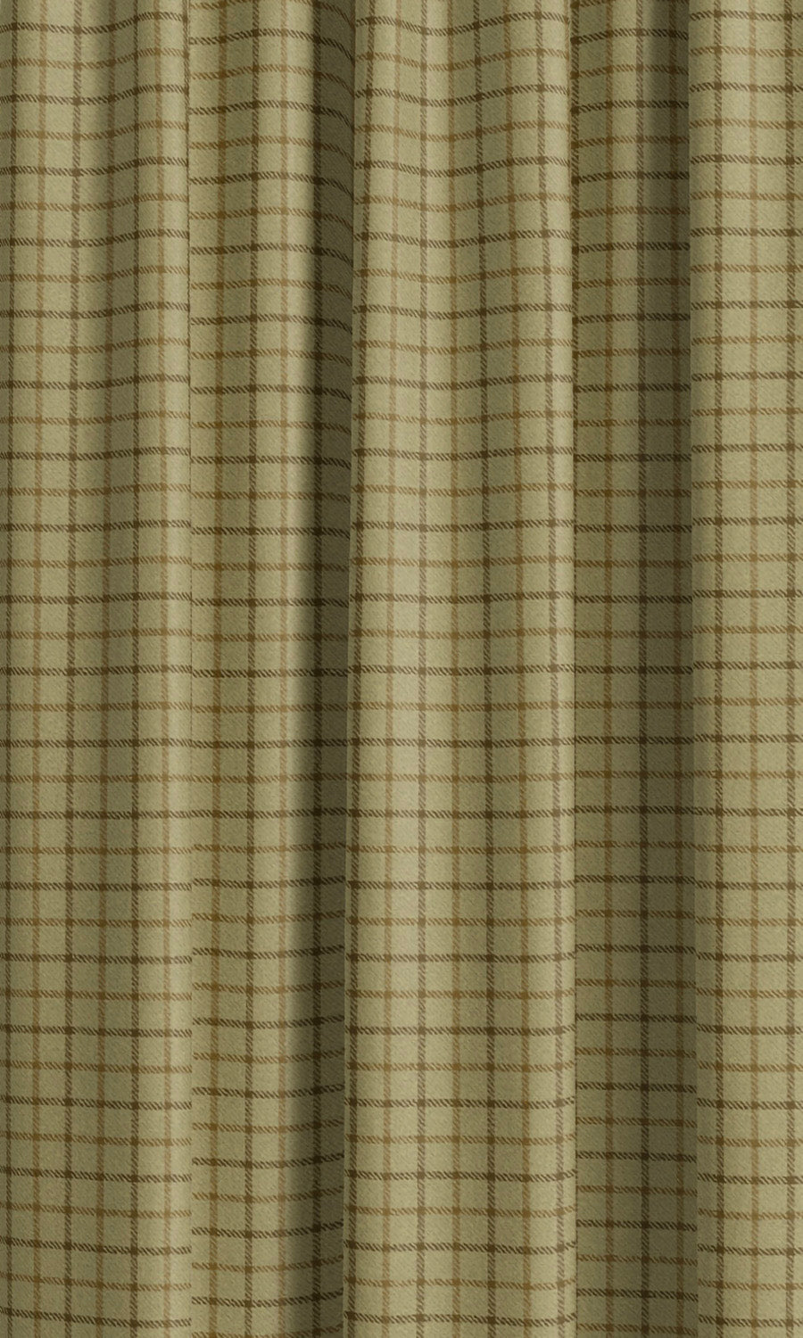 Tattersall Check Velvet Curtain Panels (Hazelwood Yellow/ Chocolate Brown) Extra Long Short Wide