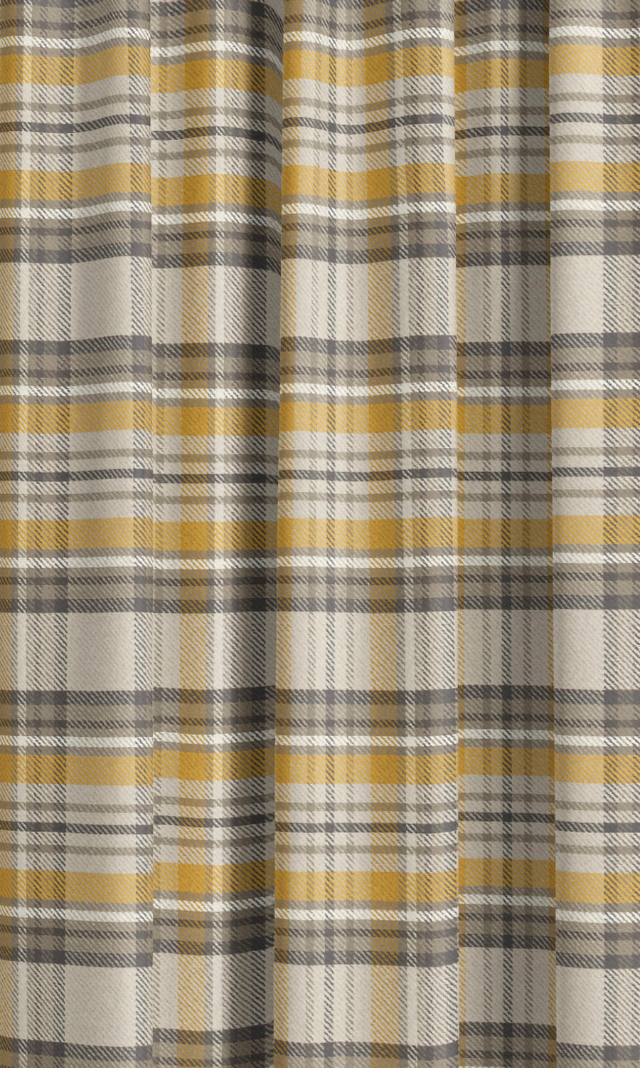Tweed Plaid Velvet Drapes (Parchement Beige/ Gold Ochre/ Dark Brown) Extra Long Short Wide