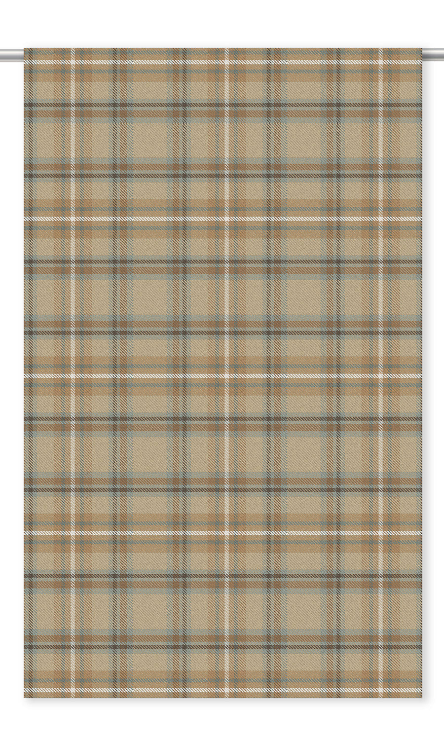 Tweed Plaid Velvet Curtain Panels (Beige/ Brown/ Duck Egg Blue)