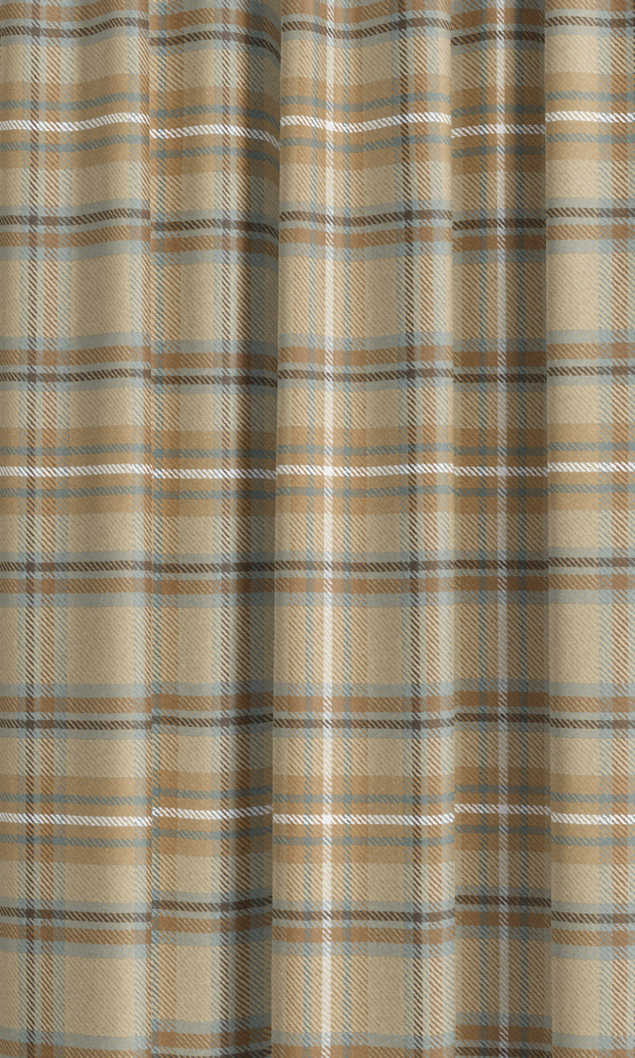 Tweed Plaid Velvet Curtain Panels (Beige/ Brown/ Duck Egg Blue) Extra Long Short Wide