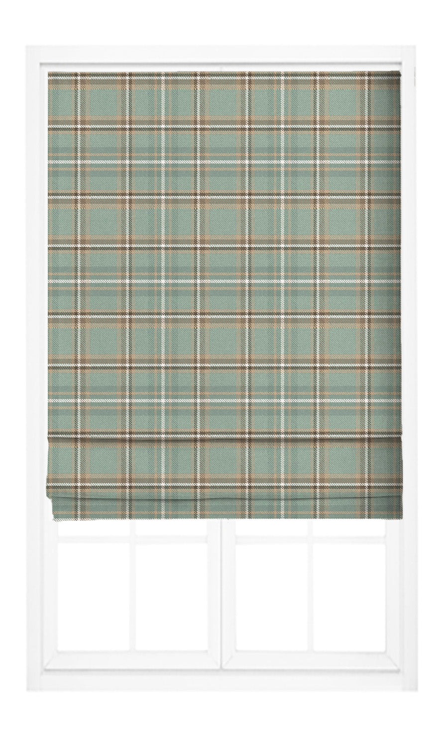 Tweed Plaid Velvet Pinch Pleat, Rod Pocket, Eyelet Curtains (Pastel Green/ Olive Brown/ Beige)