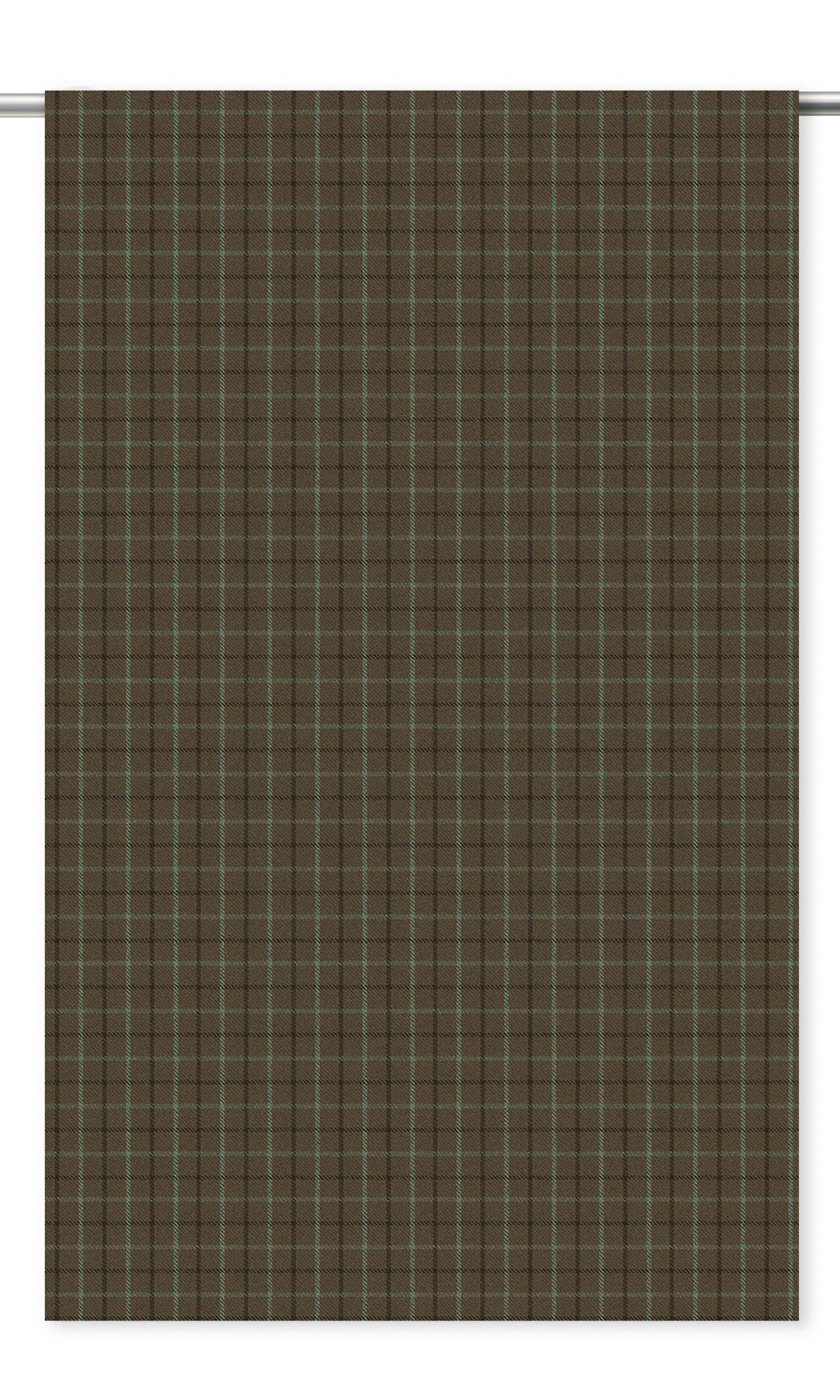 Tweed Plaid Velvet Window Curtains (Cinnamon Brown/ Hickory Brown)