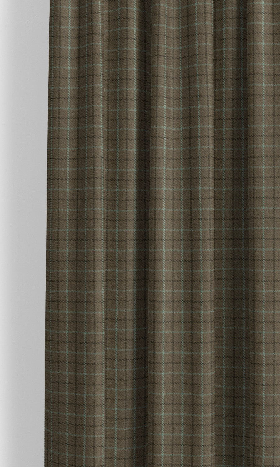 Tweed Plaid Velvet Window Curtains for Living, Bedroom, Kitchen, Bathroom (Cinnamon Brown/ Hickory Brown)