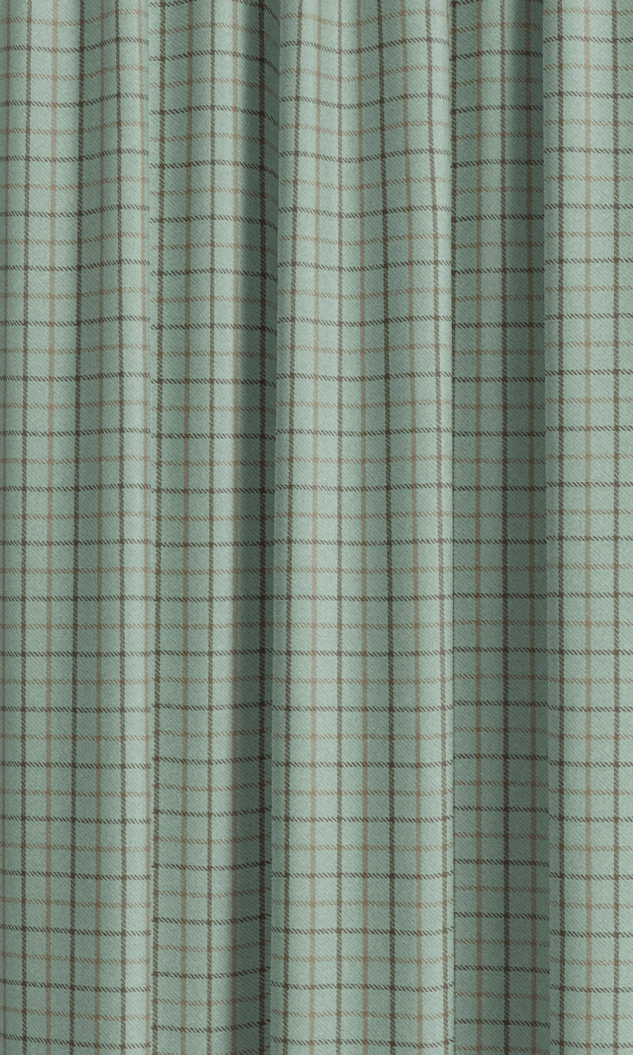 Tattersall Check Velvet Roman Blinds (Duck Egg Blue/ Brown) Extra Long Short Wide