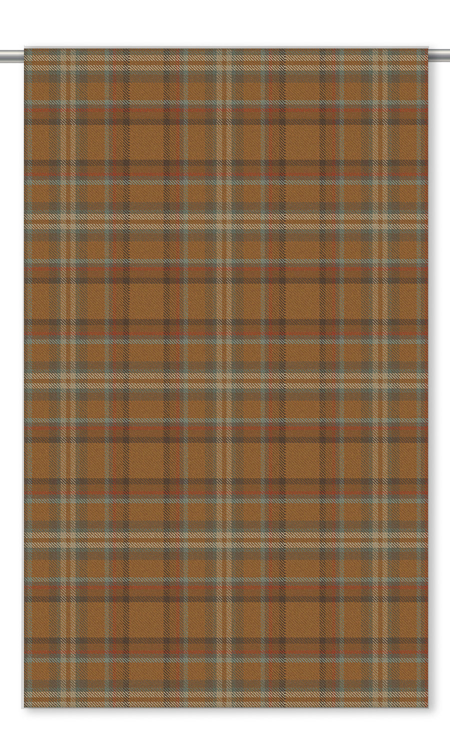 Tweed Plaid Velvet Window Shades (Tawny Brown/ Brick Red/ Duck Egg Blue)