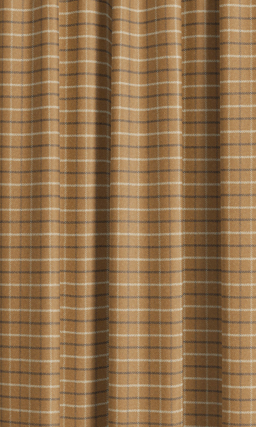 Tattersall Check Velvet Window Curtains (Tawny Brown/ Hickory Brown/ White) Extra Long Short Wide