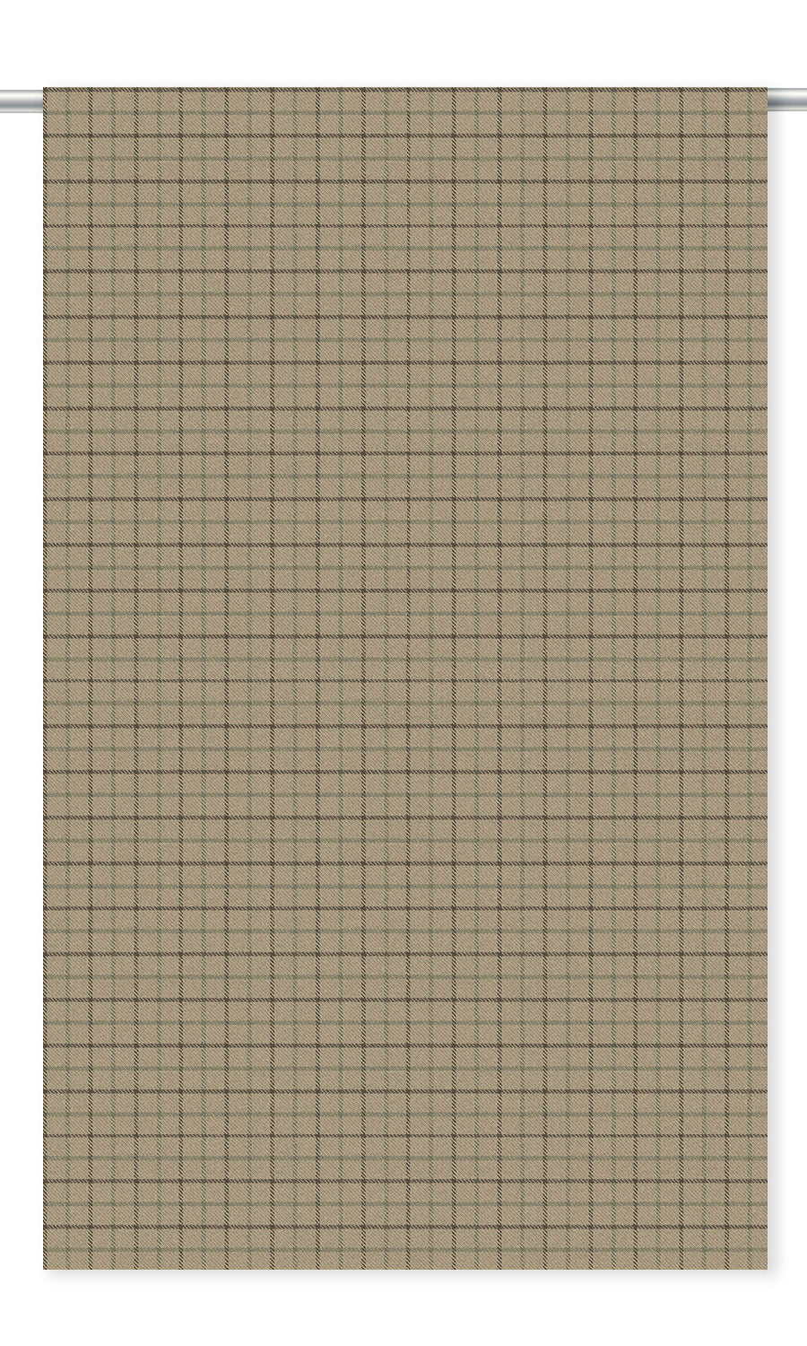 Tattersall Check Velvet Window Blinds (Biscotti Beige/ Olive Brown/ Olive Green)