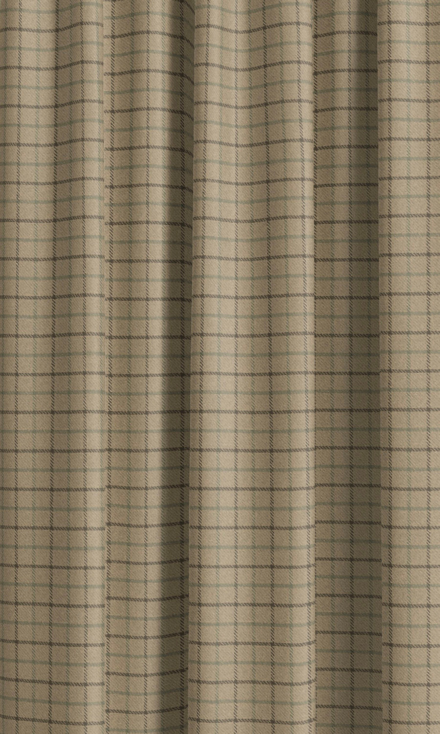 Tattersall Check Velvet Curtain Panels (Biscotti Beige/ Olive Brown/ Olive Green) Extra Long Short Wide