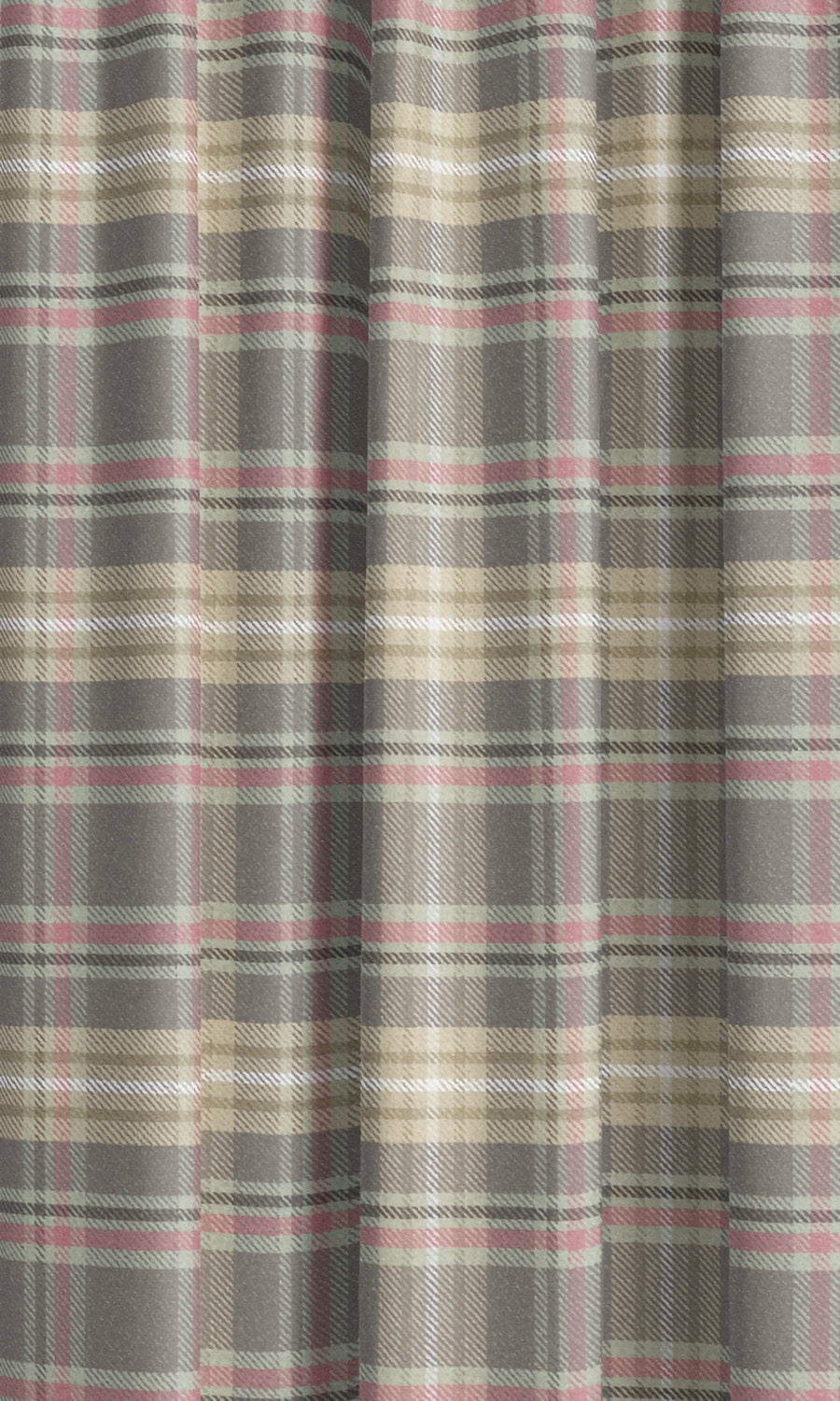 Tweed Plaid Velvet Window Curtains (Cinnamon Brown/ Pink/ Beige) Extra Long Short Wide