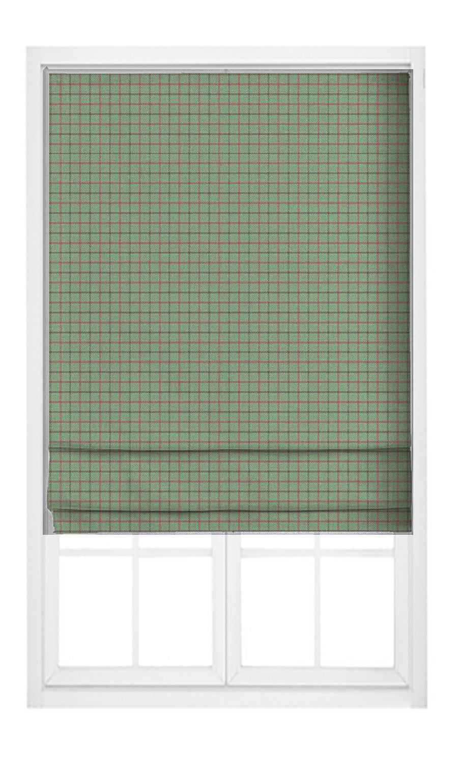 Tattersall Check Velvet Pinch Pleat, Rod Pocket, Eyelet Curtains (Pale Duck Egg Blue/ Dark Brown/ Pink)