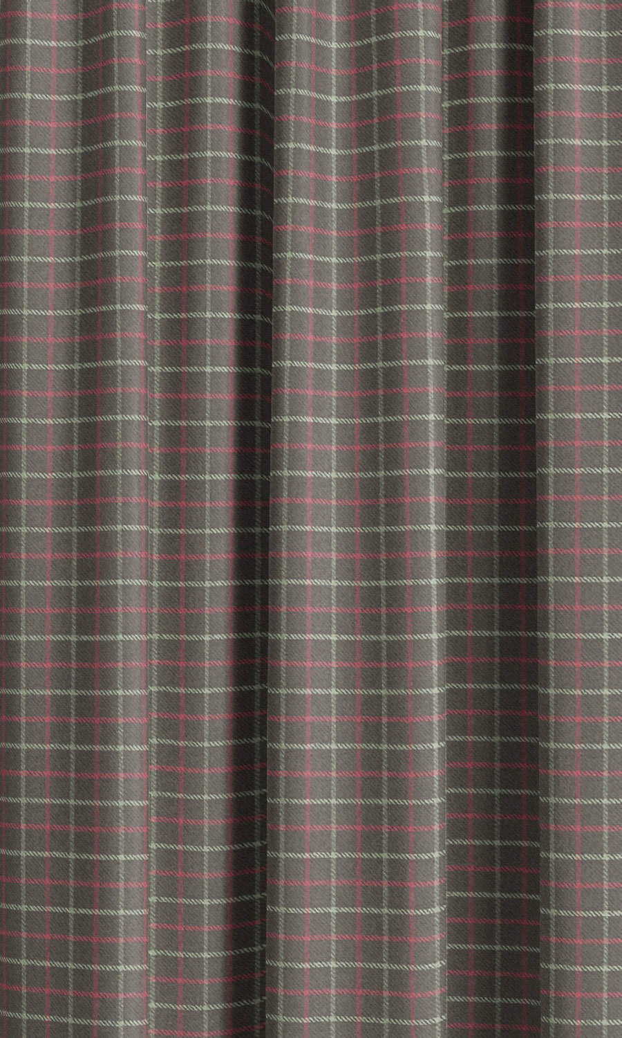 Tattersall Check Velvet Curtain Panels (Dusty Brown/ Pink/ White) Extra Long Short Wide