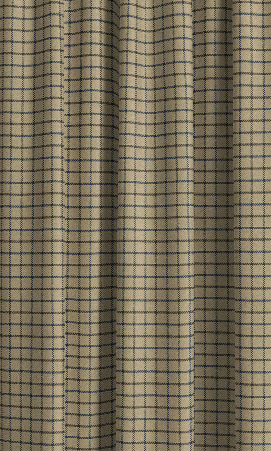 Tattersall Check Velvet Curtain Panels (Vanilla Beige/ Dark Brown/ Dark Gray) Extra Long Short Wide