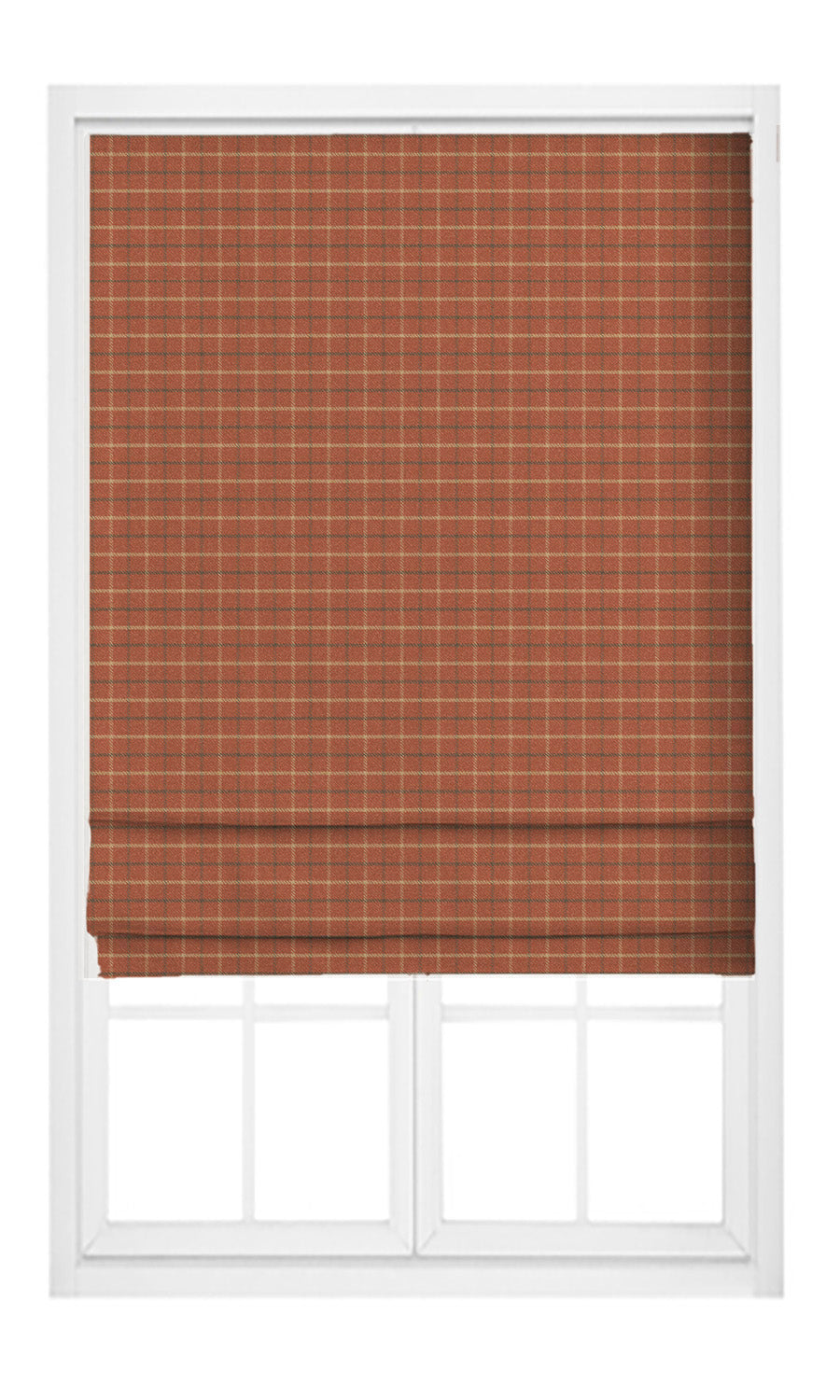 Tattersall Check Velvet Pinch Pleat, Rod Pocket, Eyelet Curtains (Tawny Brown/ Dark Gray/ Beige)